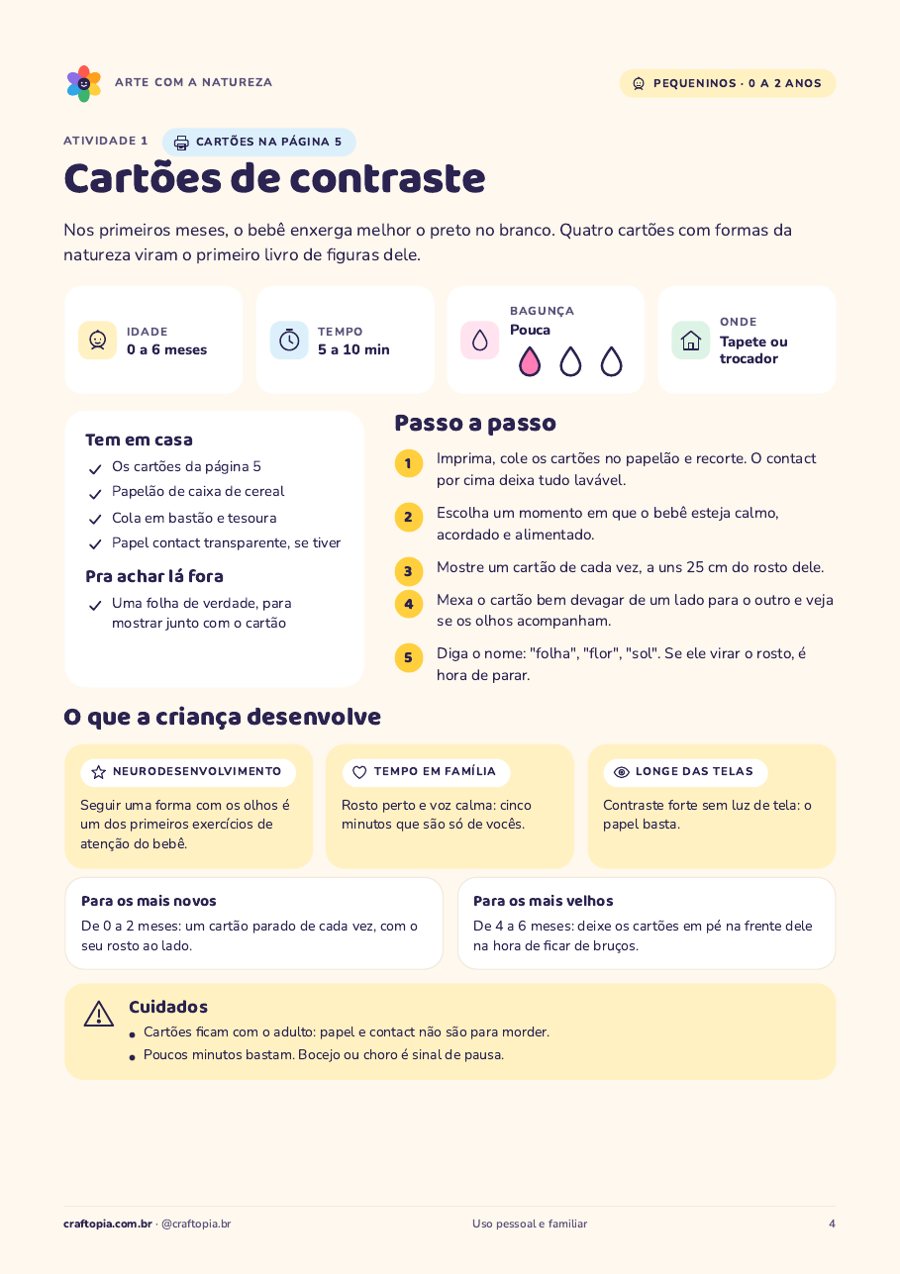 Página 3 de amostra de Arte com a natureza para pequeninos