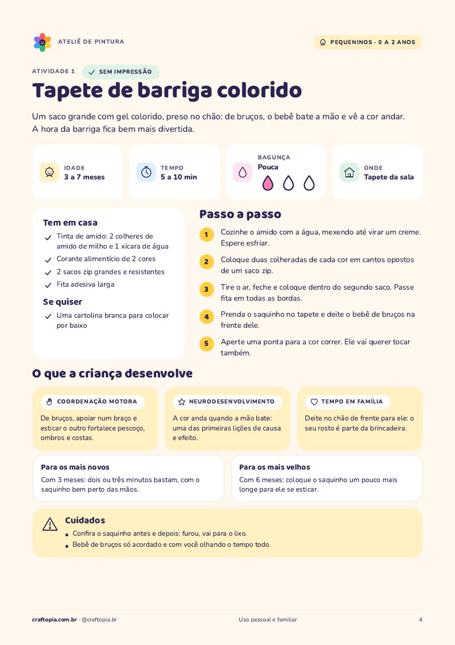 Página 3 de amostra de Ateliê de pintura para pequeninos