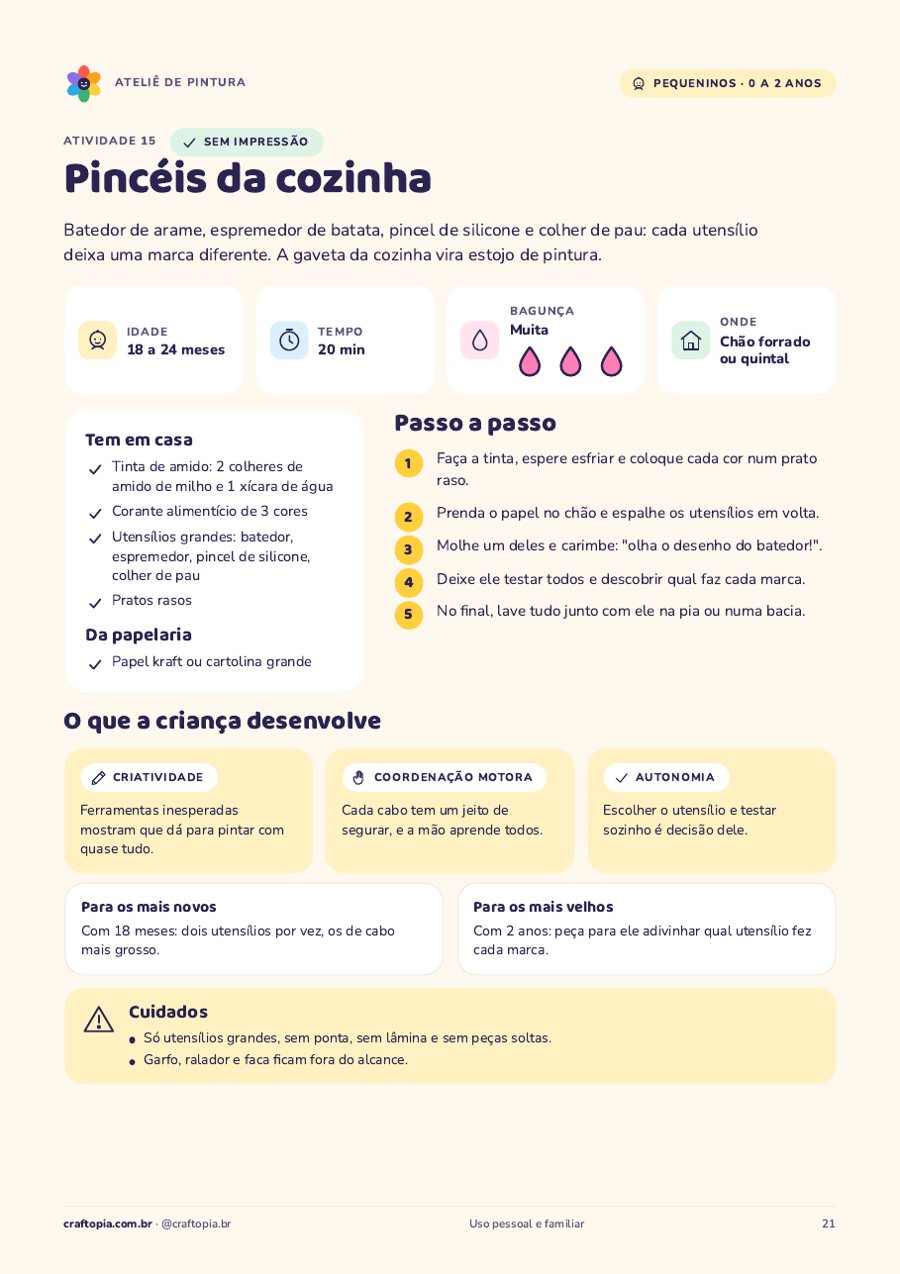 Página 5 de amostra de Ateliê de pintura para pequeninos