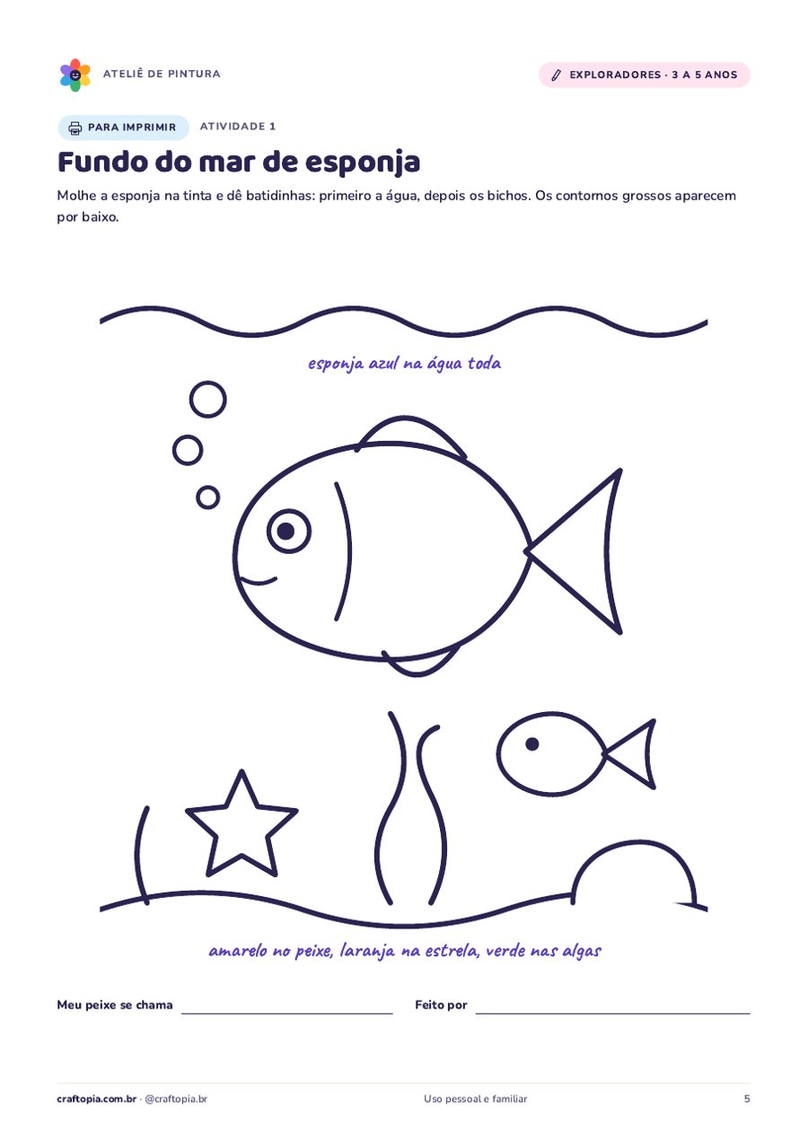 Página 4 de amostra de Ateliê de pintura para exploradores