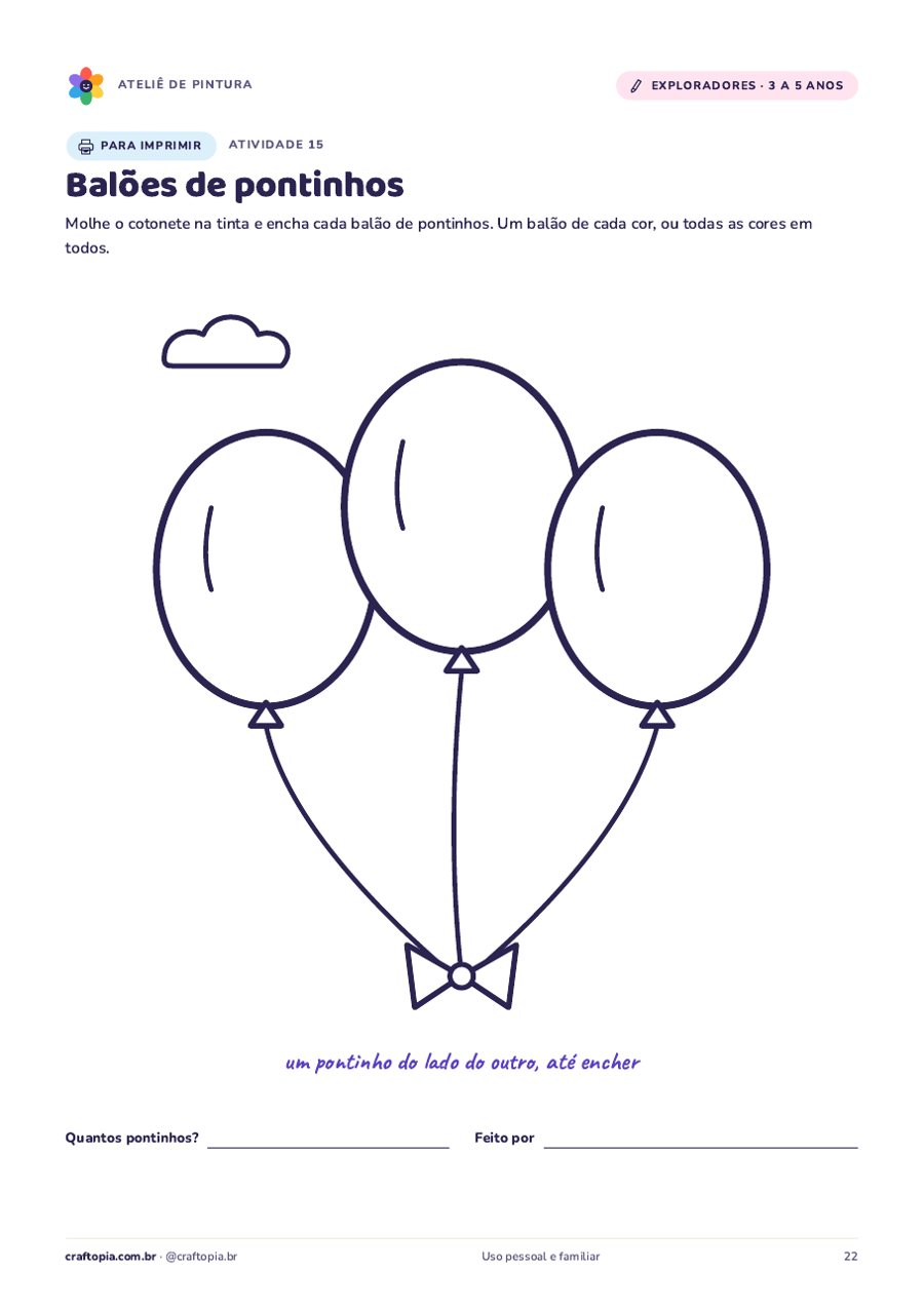 Página 5 de amostra de Ateliê de pintura para exploradores