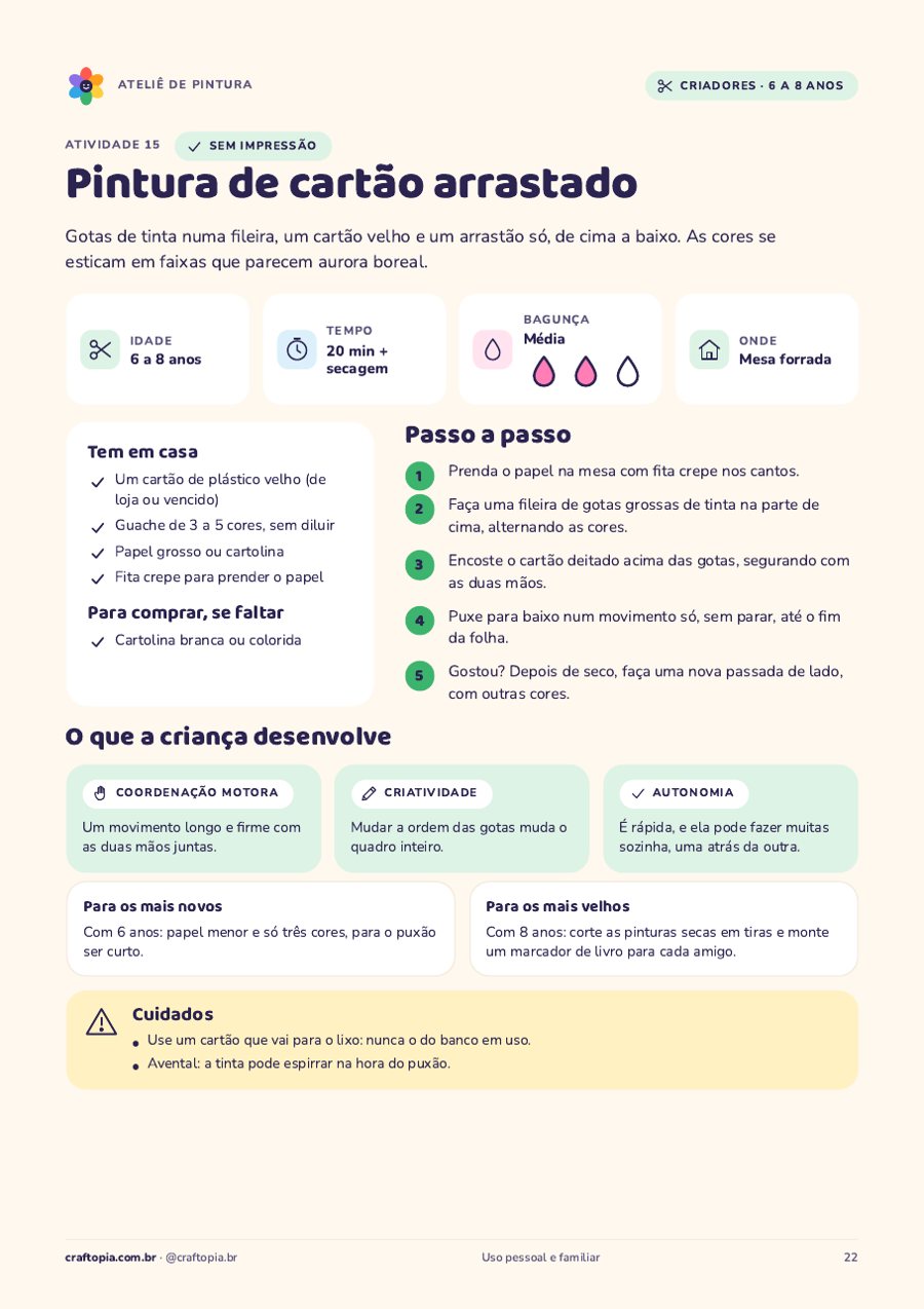 Página 5 de amostra de Ateliê de pintura para criadores