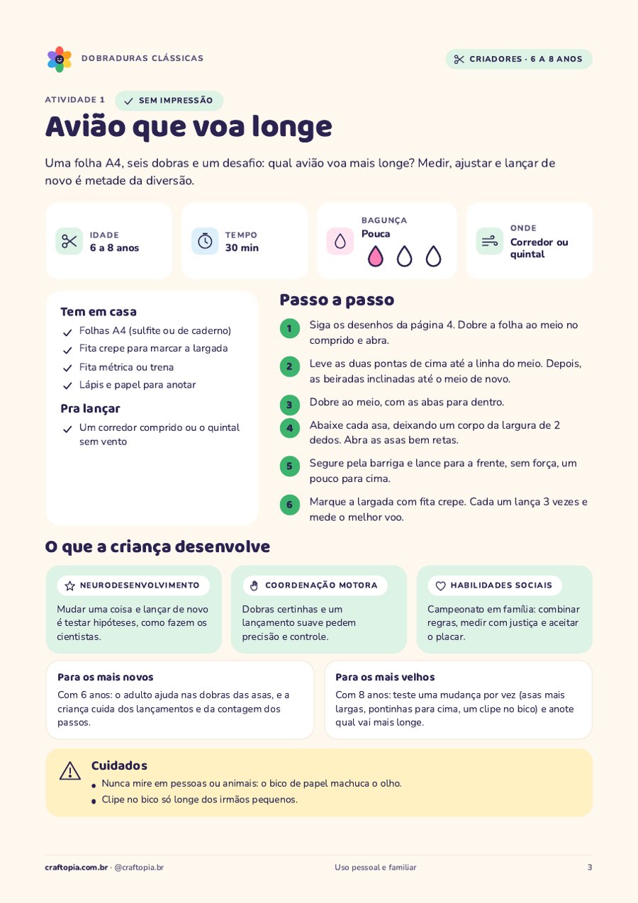 Página 2 de amostra de Dobraduras clássicas