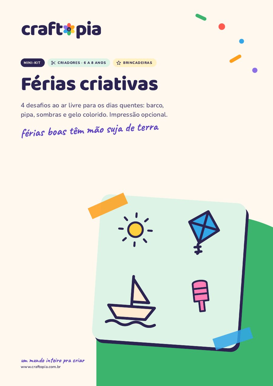 Capa de Férias criativas para criadores