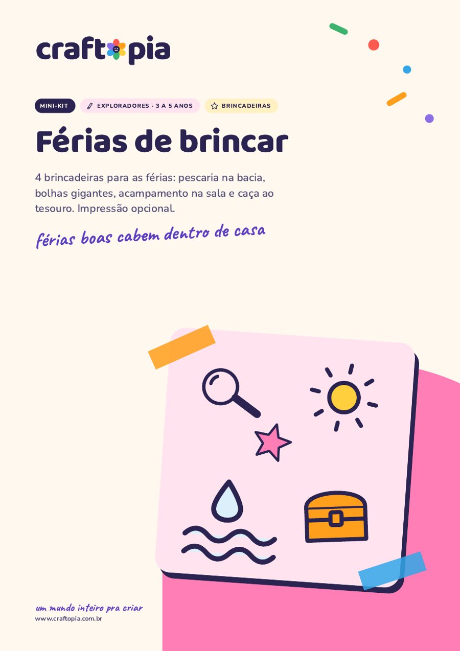 Página 1 de amostra de Férias de brincar para exploradores