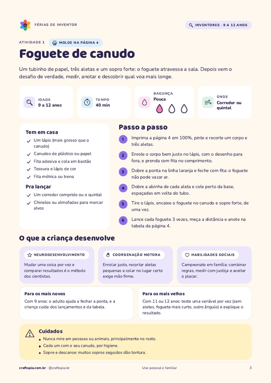 Página 2 de amostra de Férias de inventor