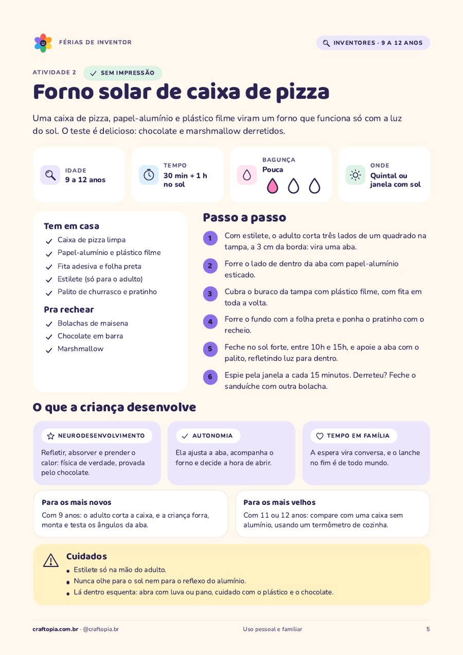Página 4 de amostra de Férias de inventor