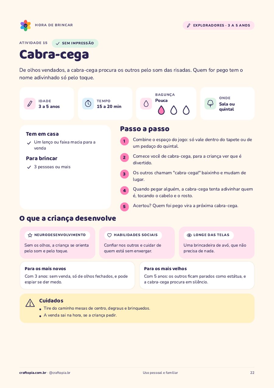 Página 5 de amostra de Hora de brincar para exploradores