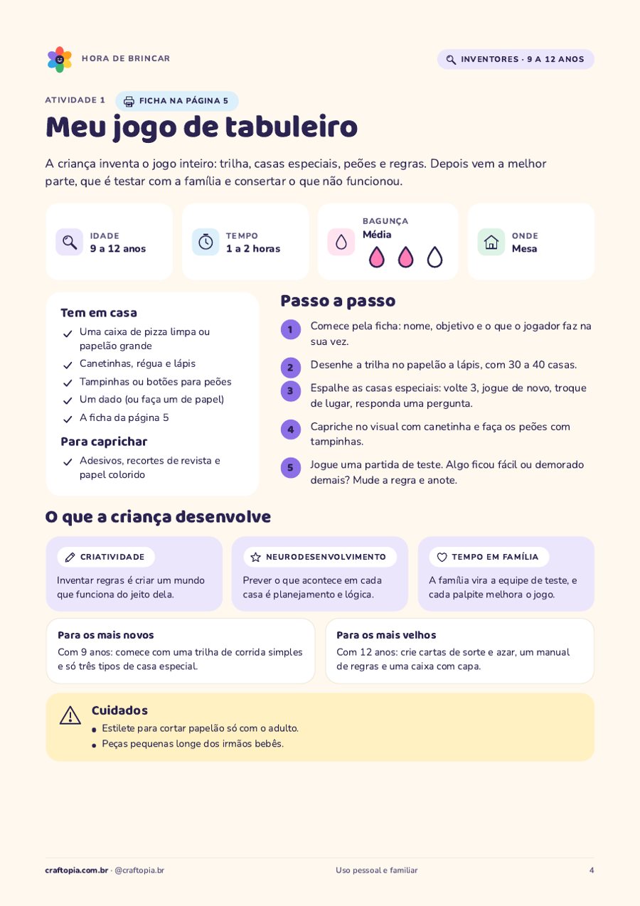 Página 3 de amostra de Hora de brincar para inventores