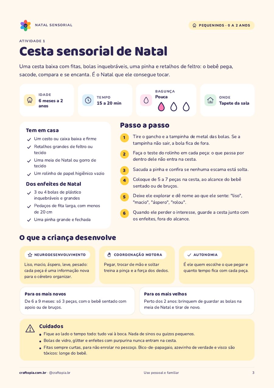 Página 2 de amostra de Natal sensorial dos pequeninos