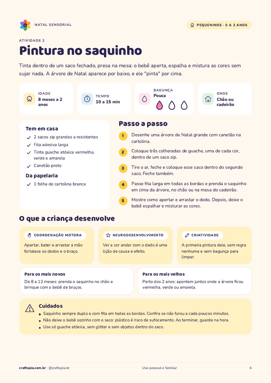 Página 3 de amostra de Natal sensorial dos pequeninos