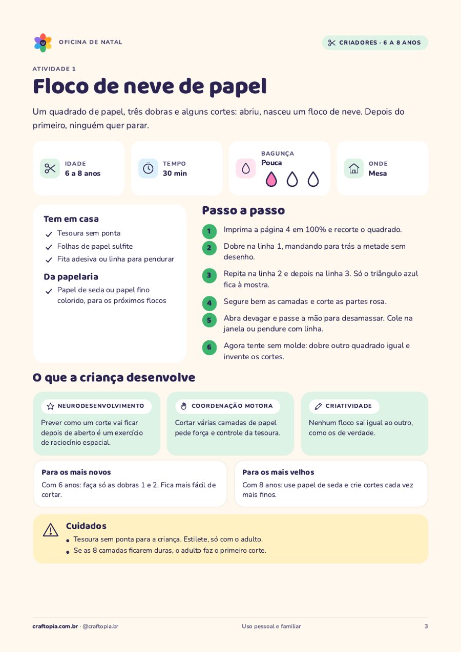 Página 2 de amostra de Oficina de Natal para criadores