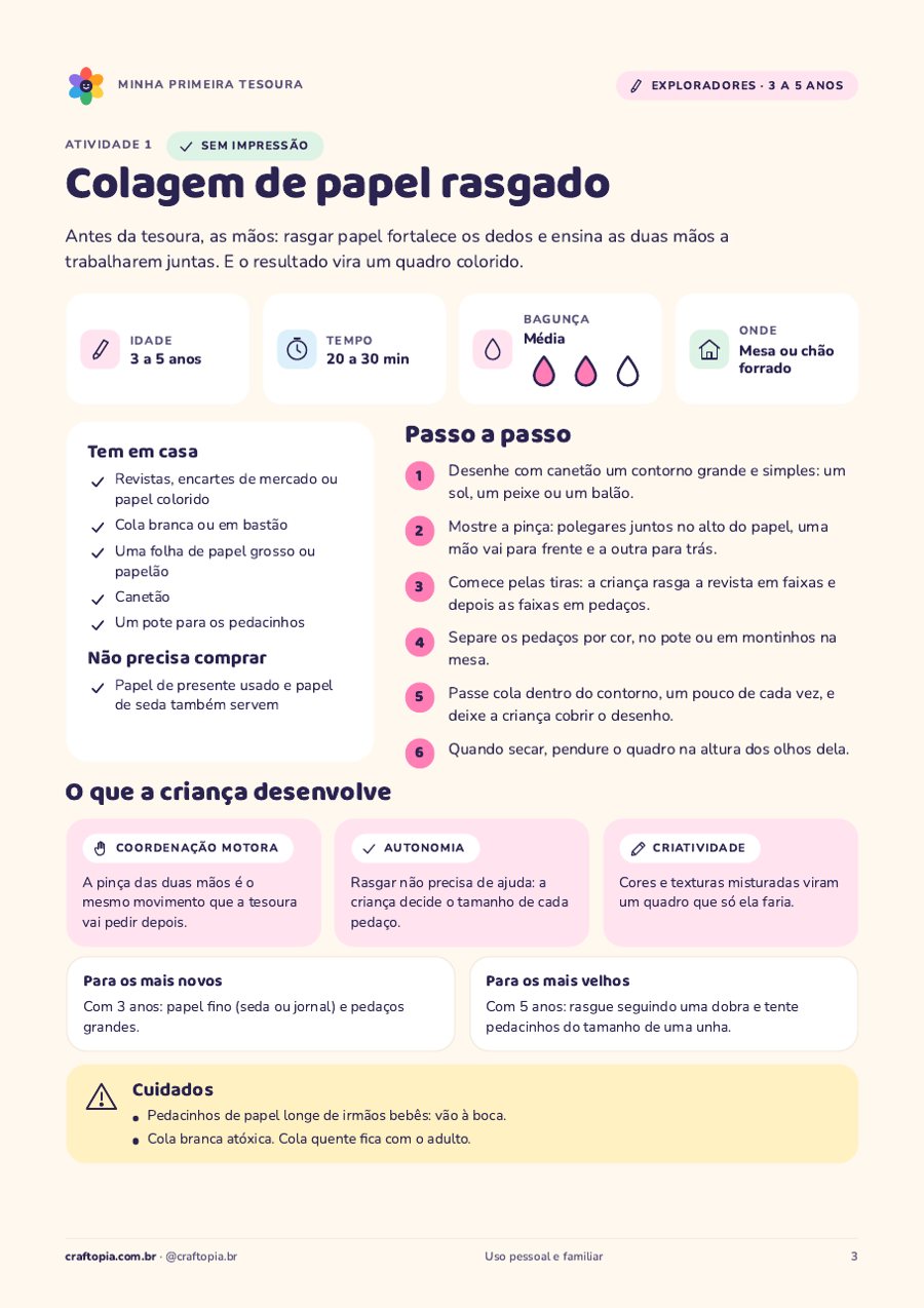 Página 2 de amostra de Minha primeira tesoura
