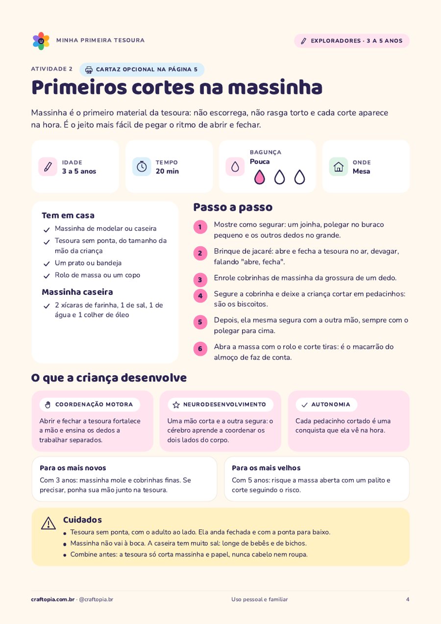 Página 3 de amostra de Minha primeira tesoura