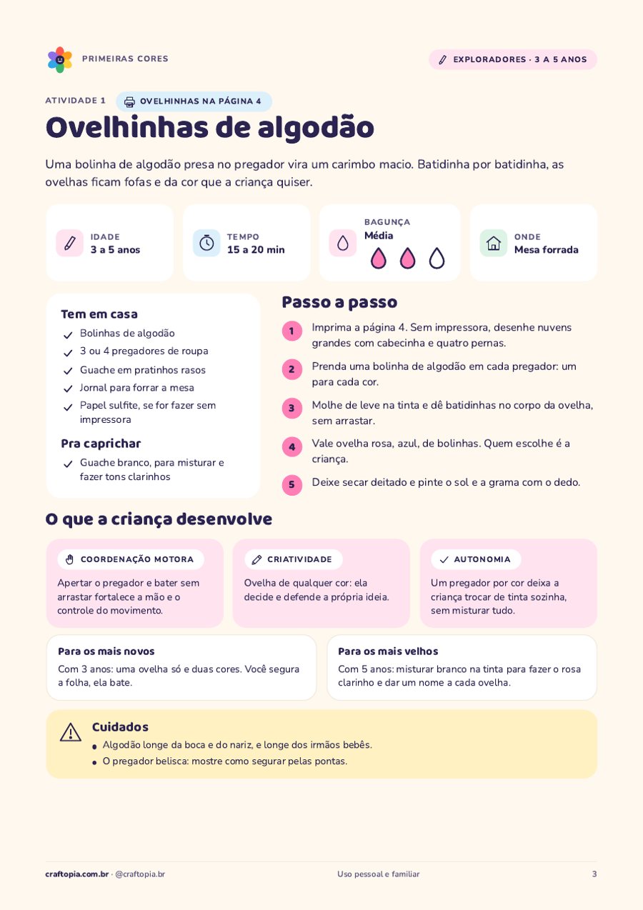 Página 2 de amostra de Primeiras cores