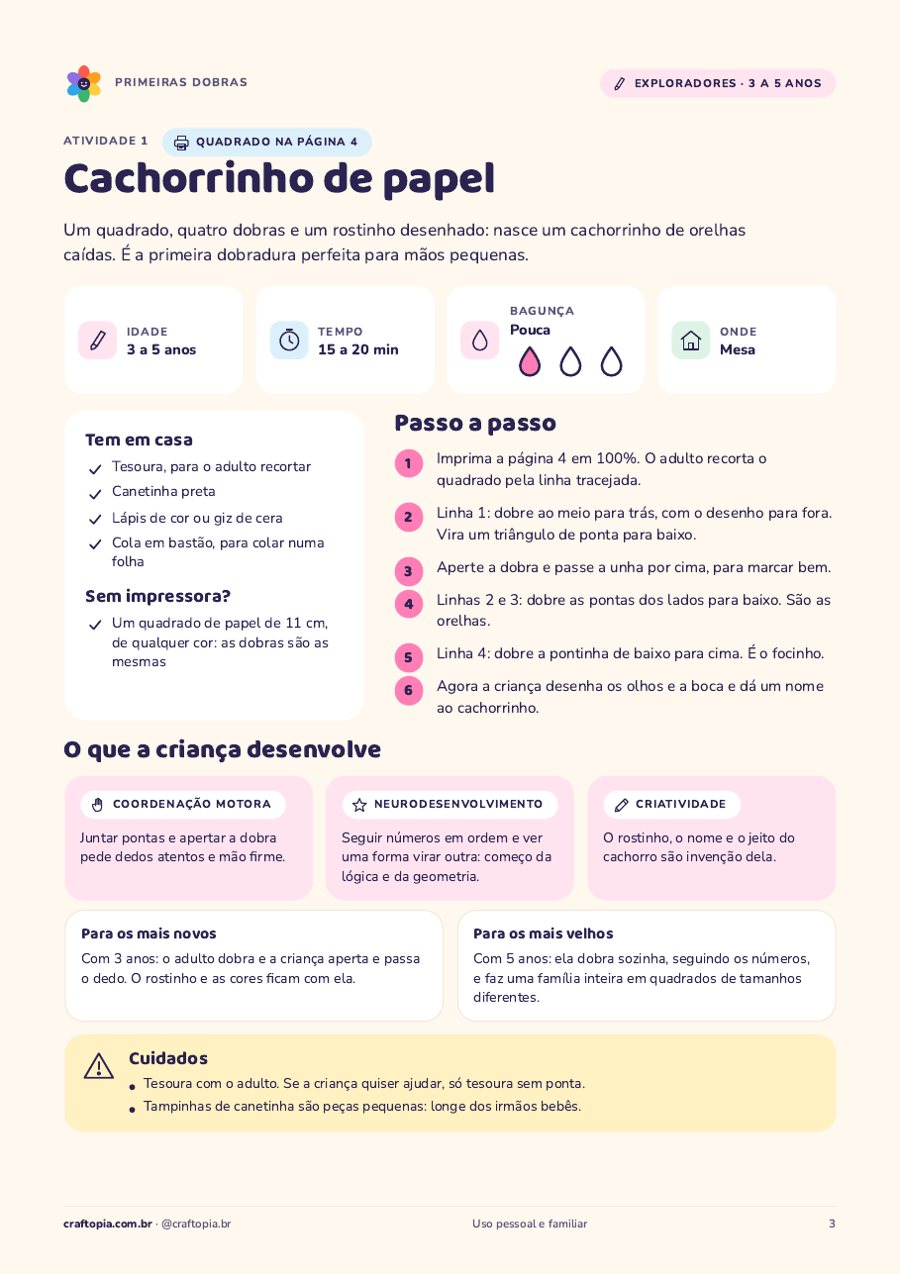 Página 2 de amostra de Primeiras dobras