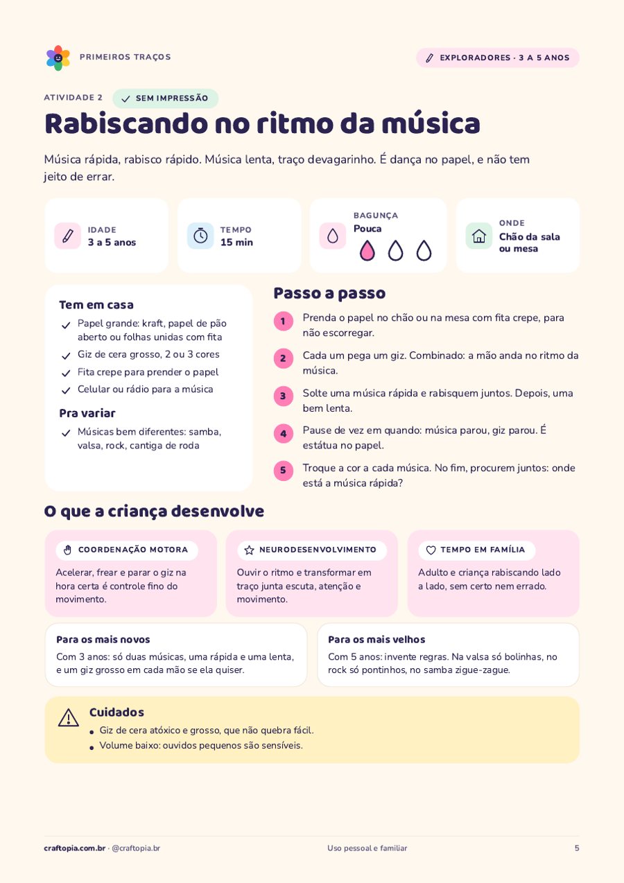 Página 4 de amostra de Primeiros traços