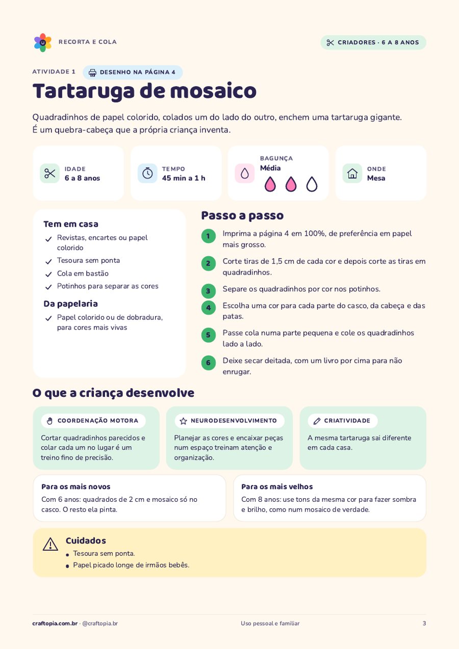 Página 2 de amostra de Recorta e cola