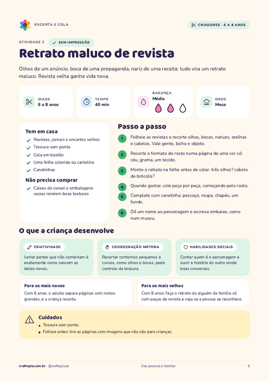 Página 4 de amostra de Recorta e cola