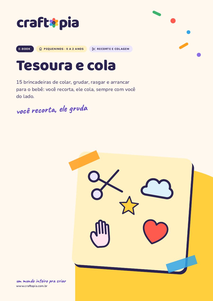 Capa de Tesoura e cola para pequeninos