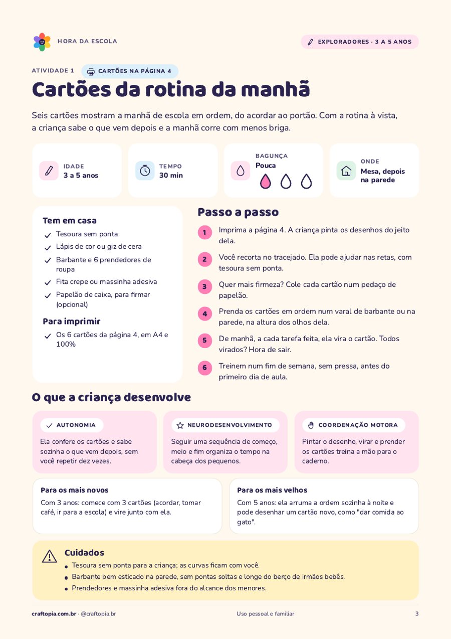 Página 2 de amostra de Hora da escola para exploradores