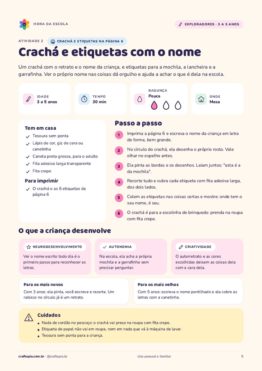 Página 4 de amostra de Hora da escola para exploradores