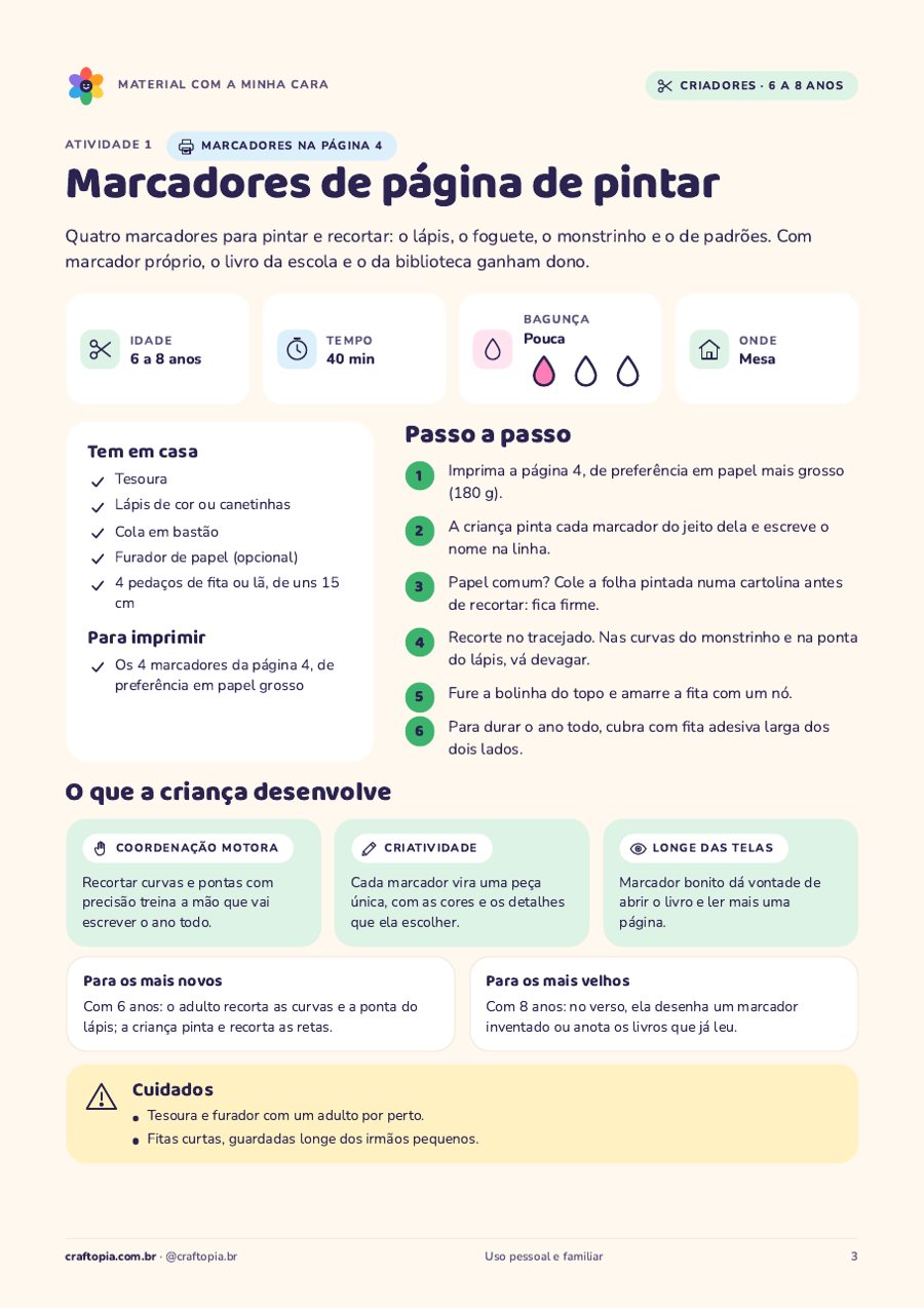 Página 2 de amostra de Material com a minha cara