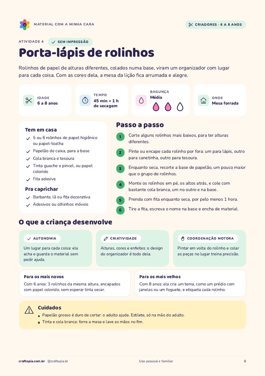 Página 5 de amostra de Material com a minha cara